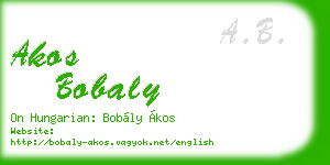 akos bobaly business card