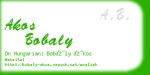 akos bobaly business card